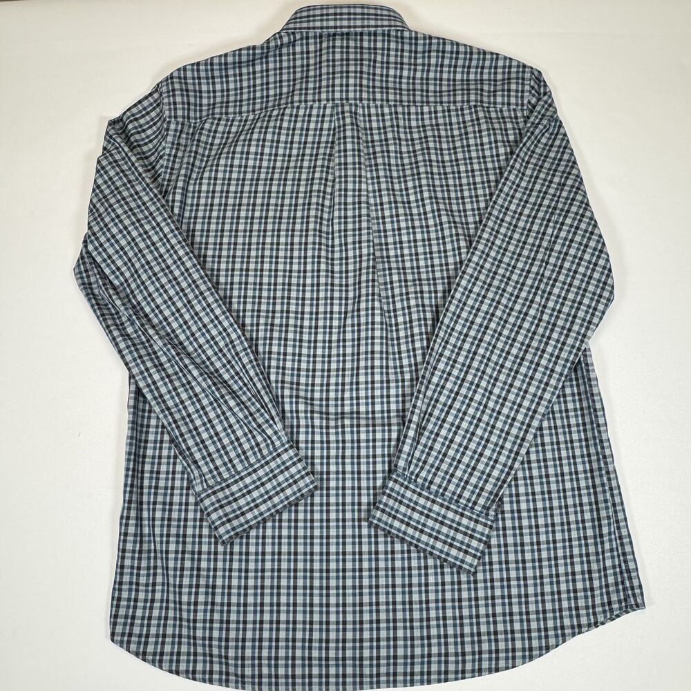 Johnnie-O Shirt Mens Large Blue Check Stretch Button Up Long Sleeve Casual - Picture 2 of 14